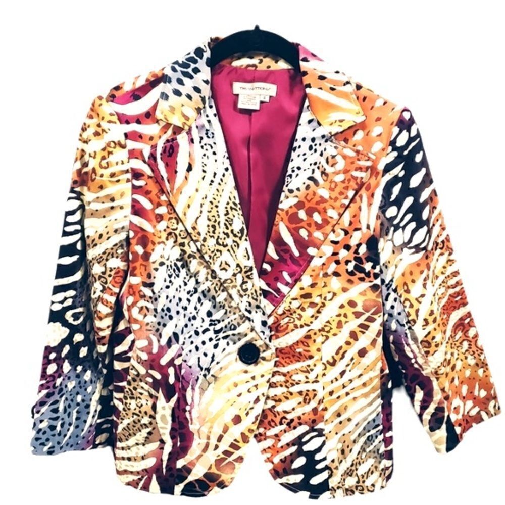 Transitions Multicolored Blazer Size 4 - Picture 2 of 15